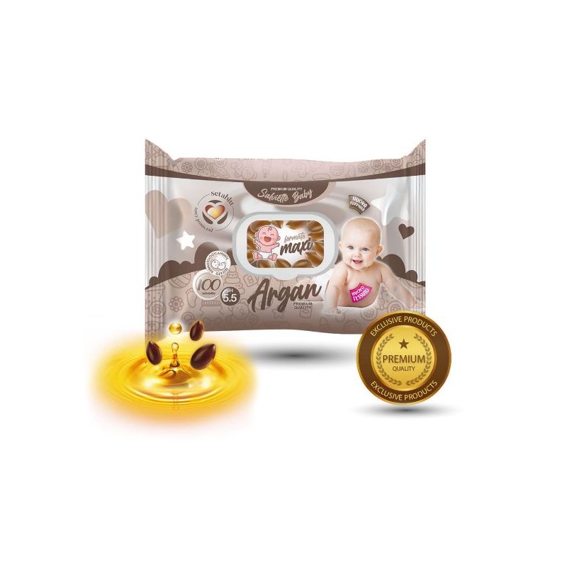 SALVIETTE BABY ARGAN 100PZ NEW