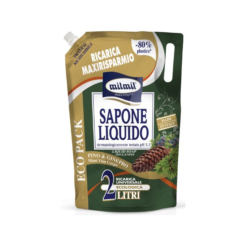 MIL MIL SAPONE LIQUIDO RICARICA BUSTA PINO 2LT