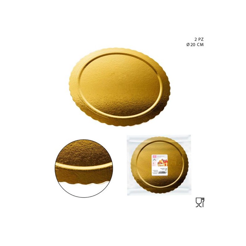 DC CASA SOTTOTORTA ROTONDO ORO 20CM 2PZ