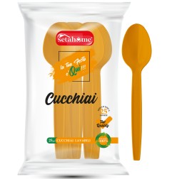 CUCCHIAI IN PLASTICA ARANCIONI CF 25PZ