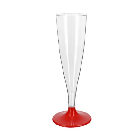 CALICE FLUTE +BASE TRASP.ROSSI 6PZ