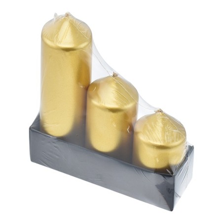SET 3 PILLAR D.5X5/6.5/10CM ORO